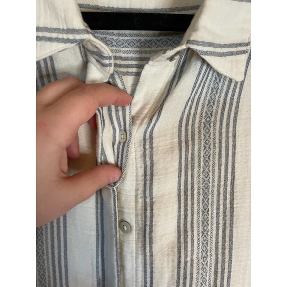 Faherty | White and Blue Striped Women's Dream Cotton Iris Dress Size Medium - Picture 3 of 7